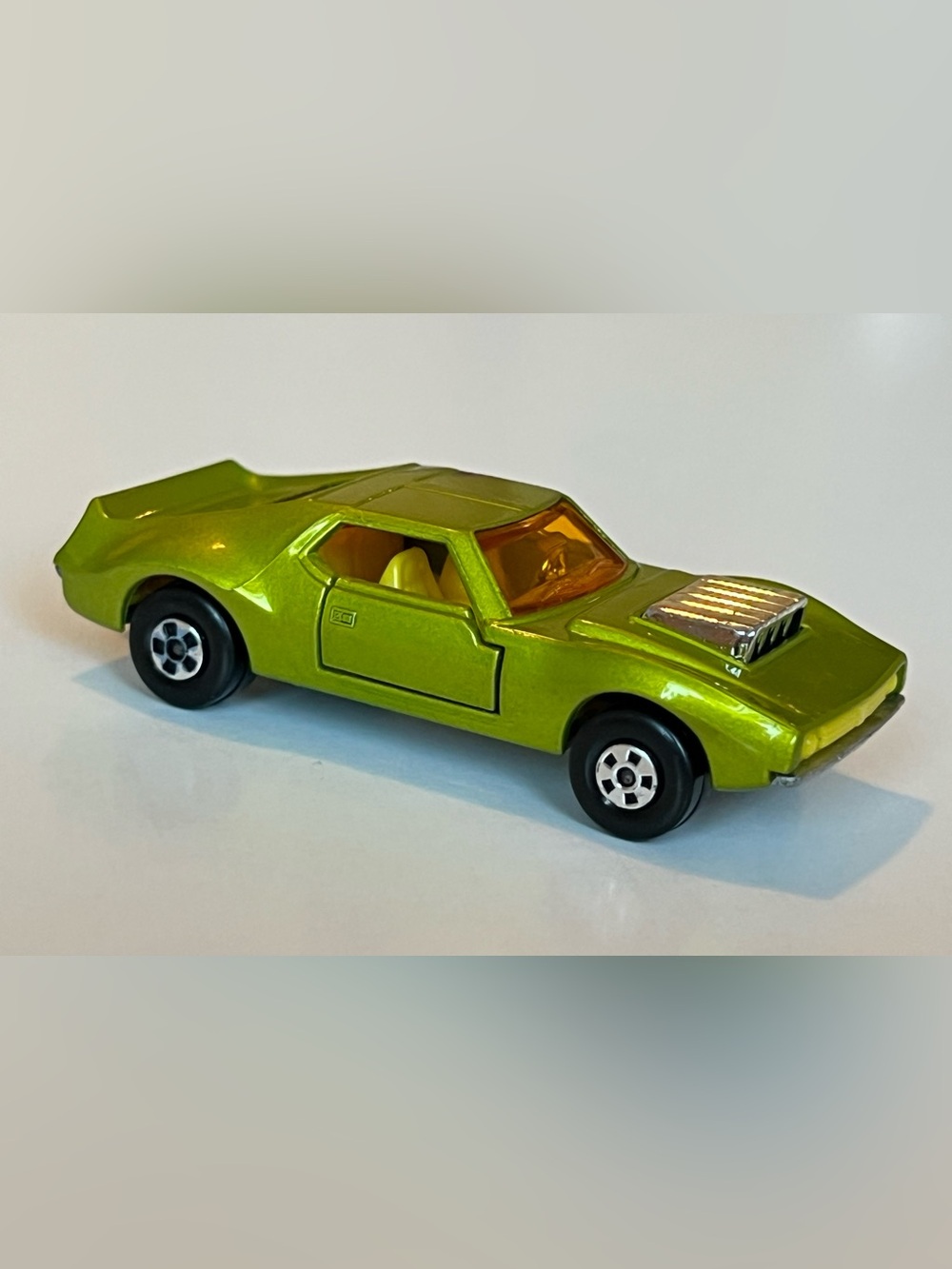Vintage Matchbox Superfast No. 9 AMX Javelin 1972 Green with Chrome Scoop Lesney